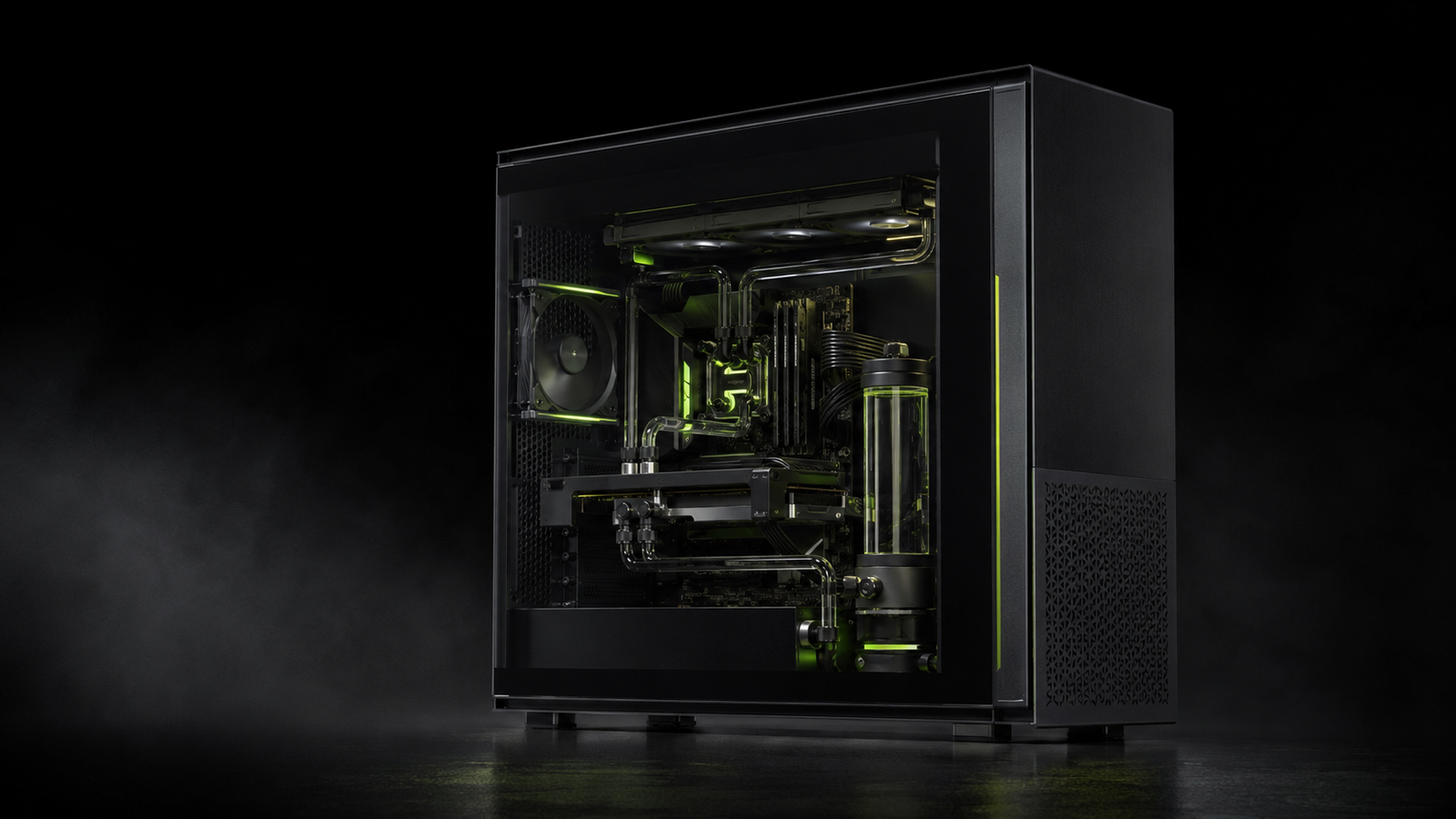 Logo-free custom liquid-cooled gaming PC
